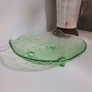 Vintage Lime Green Footed Bowl